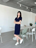 clotho Rennie品牌女裝休閑連衣裙女2025年夏季新款Polo領(lǐng)休閑減齡顯瘦時尚裙子 藏青色 M 曬單實(shí)拍圖