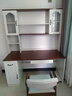 麗凡居電腦桌臺(tái)式家用實(shí)木書桌書柜組合書桌書架一體學(xué)習(xí)桌現(xiàn)代簡(jiǎn)約桌子 柚木+暖白/實(shí)木生態(tài)板 1.4米長(zhǎng)帶柜門款 曬單實(shí)拍圖