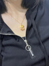 中國黃金（CHINA GOLD）黃金吊墜女福字金鎖項(xiàng)鏈足金鎖包平安鎖送女朋友送老婆生日禮物 足金平安鎖_約0.86g+送金色銀鏈 曬單實(shí)拍圖