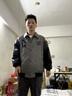 駱森馳（LUOSENCHI）歐美潮牌vintage扎染翻領棒球服男女春秋季皮拼接情侶夾克外套 磨砂灰+【春秋刺繡雙層免洗外套 XL 曬單實拍圖