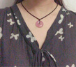 水晶女神 冰種粉色玉髓吊墜男女款 芙蓉色瑪瑙掛件 吉祥物小掛件 平安扣 曬單實(shí)拍圖