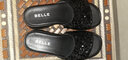 百麗（Belle）厚底拖鞋女商場同款時(shí)尚亮片休閑拖鞋B3U1DBT4 黑色 36 (230mm) 曬單實(shí)拍圖