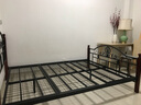 疊億 鐵藝床鐵架實木床腿鋼木結(jié)構(gòu)高度可調(diào)節(jié)501A 黑色棕腿單床 200*150CM 曬單實拍圖