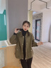 衣典零一2022秋裝新款秋季女裝春秋時尚百搭韓版休閑寬松小個子牛仔工裝短外套短款風(fēng)衣夾克薄外套上衣女 軍綠色 S（推薦80-110斤） 曬單實(shí)拍圖
