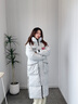 波司登（BOSIDENG）【反季】冬季太空系列羽絨服男女同款情侶長(cháng)款連帽新國標90絨外套 星辰淺灰8A20【卡碼拍小】 S 160/84A 體重約110-130斤 曬單實(shí)拍圖
