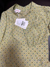 EP雅瑩女裝 真絲碎花顯瘦新中式中長(zhǎng)桑蠶絲茶歇連衣裙春季商場(chǎng)同款4603A 綠色 S 曬單實(shí)拍圖