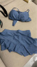 柯帛（KEBO）游泳衣女分体性感比基尼钢托聚拢显瘦遮小清新保守仙女范罩衫温泉 灰蓝色（四件套） M（建议80-100斤） 实拍图