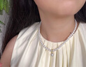 迪后（Dirholl）輕奢OT扣珍珠項(xiàng)鏈女氣質(zhì)頸鏈小眾鎖骨鏈高級情人節(jié)生日禮物送女友 輕奢法式OT扣澳白貝珠項(xiàng)鏈【順豐空運(yùn)  為愛加速】 曬單實(shí)拍圖