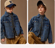 ASK JUNIOR男童外套2025秋季新品百搭潮復古水洗兒童柔軟牛仔外套童裝衣服 深藍色 120 曬單實(shí)拍圖