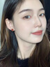 GIOIO18K金四葉草耳釘女玫瑰金金耳釘彩金紅瑪瑙耳飾生日禮物送女友 18K黃金紅瑪瑙【花10mm】 AU750【一物一證】 曬單實(shí)拍圖