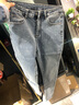 MELROSEMOOD高腰緊身牛仔褲女長褲2025女裝春季新款彈力修身顯瘦小腳牛仔褲子 黑色 M 曬單實拍圖