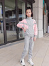 FNJ KIDS女童套裝秋冬新款洋氣中大童運動(dòng)衣服兒童棒球服兩件套 R802米色 150 (建議身高140-150cm) 曬單實(shí)拍圖