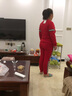 沐晴軒 睡衣女春秋季2025純棉長(cháng)袖紅色可外穿休閑運動(dòng)家居服套裝 紅色 XXL 曬單實(shí)拍圖
