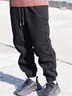 古先森拼接工裝褲男寬松春秋季休閑褲男士大碼束腳褲美式復古哈倫長(cháng)褲子 黑色 XL 【145-160斤】 曬單實(shí)拍圖
