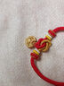 老廟黃金轉(zhuǎn)運(yùn)珠手串足金錢幣鎖鑲碧玉手鏈生日節(jié)日七夕禮物送女友 金重：約0.5g 曬單實(shí)拍圖