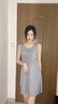 葉盼（yepan）睡裙女夏季莫代爾無(wú)袖背心裙子夏天薄款寬松冰絲涼感孕婦居家服女 2033-灰蘭 L (160) ：建議100-120斤穿著(zhù) 曬單實(shí)拍圖