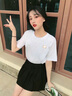 真維斯純棉短袖t恤女夏季2024年新款寬松舒適簡(jiǎn)約百搭通勤風(fēng)半袖上衣GX 白-擺爛鴨K S（建議80-90斤） 曬單實(shí)拍圖