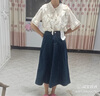 真維斯（Jeanswest）松緊腰牛仔半身裙女春夏季新款顯高顯瘦梨形身材中長(zhǎng)傘裙子女 深藍(lán) XL 曬單實(shí)拍圖