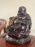 莫尼森  MOREISAN 黑檀木實(shí)木雕刻彌勒佛像擺件大肚笑佛家居客廳裝飾工藝品送禮物 A款坐蓮彌勒佛黑檀整木精雕高15CM 曬單實(shí)拍圖