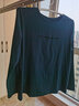 F1MAJE1T高端設計師品牌 長(cháng)袖T恤女棉寬松2025新款春秋外穿上衣薄款打底衫 藍色 2XL 【建議體重120-130斤】 曬單實(shí)拍圖