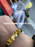蒂蔻（Tico）招財貔貅黃金手鏈男女編織黑繩足金轉(zhuǎn)運(yùn)珠路路通手串七夕禮物 曬單實拍圖