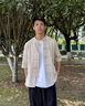 羅蒙（ROMON）亞麻短袖襯衫男夏季棉麻上衣2025新款男裝中國(guó)風(fēng)唐裝半袖襯衣 麻色 夏季新款 L 115至135斤 曬單實(shí)拍圖