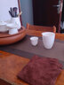功夫茶盤(pán)茶海茶臺紫砂大茶盤(pán)陶瓷茶具簡(jiǎn)約家用圓形茶托盤(pán)儲水小號 14英寸茶盤(pán)紅 +六君子茶巾 曬單實(shí)拍圖