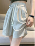 沂歆冰絲短褲女褲子夏季休閑外穿速干五分褲薄款2025新款跑步運動(dòng)中褲 淺綠色系帶五分冰絲山本褲 XL 【建議體重約115-130斤】 曬單實(shí)拍圖