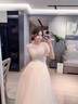 勤記成人禮服女18嵗禮服 學(xué)生長(cháng)款香檳色晚禮服主持人高級感連衣裙 香檳色中長(cháng)款 4XL 曬單實(shí)拍圖