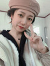 槿城韓系金屬黑色毛呢貝雷帽女秋冬氣質(zhì)網(wǎng)紅復古畫(huà)家帽潮 mz265 米色 M（56-58cm） 曬單實(shí)拍圖