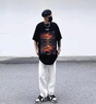 RFKU美式褲子男寬松直筒拖地休閑長褲秋季新款潮流韓版青少年牛仔褲男 白色 XL （建議130-150斤） 曬單實拍圖