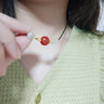 VANNISA 紅瑪瑙相思豆項(xiàng)鏈女銀飾鎖骨鏈抖音同款情侶幸運(yùn)珠吊墜送女朋友老婆閨蜜圣誕情人節(jié)生日禮物 貓眼石·相思紅豆項(xiàng)鏈 曬單實(shí)拍圖