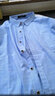 曼卡龍 短袖襯衫男士夏季新款純色衫男韓版修身商務(wù)休閑男士免燙襯衣 98035藍色 175/XL 曬單實(shí)拍圖