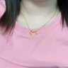 瑞諾黃金蛇骨愛心項鏈女999足金蛇骨鏈套鏈生日生日禮物送女友 項鏈包裝禮盒定金 曬單實拍圖