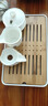 禾艾蘇（heisou）小茶盤簡約儲(chǔ)水現(xiàn)代茶盤家用小號(hào)泡茶功夫便捷茶盤迷你竹制茶托盤密胺干泡小茶臺(tái) 白色茶盤 曬單實(shí)拍圖