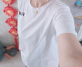 qwqh輕奢女裝品牌 短袖女冰絲t恤2025夏季新款韓版寬松休閑百搭上衣潮 白色-小標(biāo)【雙標(biāo)】 3XL 建議145-160斤 曬單實(shí)拍圖