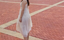 ONLY夏季時(shí)尚吊帶V領(lǐng)中長(zhǎng)款蛋糕裙連衣裙女|124207062 A01 氏莎白色 M (165) 84A 曬單實(shí)拍圖