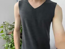 莫代爾羽毛蛋白保暖背心男士冬季加厚坎肩白色打底衫無(wú)痕內衣男 灰色+黑色 XL 曬單實(shí)拍圖