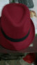 索罗春秋天新款复古呢帽韩版潮时尚羊毛礼帽英伦爵士帽舞台帽子男复古绅士帽遮阳帽子女士 L1071酒红色 实拍图