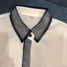 伊婭莎加絨襯衫女長(cháng)袖職業(yè)正裝網(wǎng)紗拼接襯衣復古氣質(zhì)工裝保暖導購工作服 單件灰色常規款襯衣 XL 建議110-122斤 曬單實(shí)拍圖