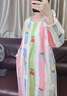 婷美【防螨抗菌純棉】睡裙女帶胸墊中長(cháng)款連衣裙家居服女士睡衣 L 曬單實(shí)拍圖