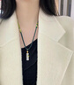 中國黃金（CHINA GOLD）和田玉吊墜男女款竹節(jié)金珠項鏈玉石掛墜送女友媽媽老婆 京速達*和田玉竹節(jié)項鏈【金珠約0.11g+黑繩】 曬單實拍圖