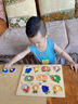木丸子木質(zhì)手抓板拼圖兒童認知早教形狀配對玩具嵌板嬰幼兒寶寶生日禮物 水果認知手抓拼圖板 曬單實(shí)拍圖
