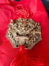 純黃銅獅子咬劍八卦鏡凸鏡家居掛件大門(mén)虎頭牌獸頭睚眥獅咬劍擺件 小號：對角直徑11cm 純銅獅咬劍掛牌 曬單實(shí)拍圖