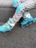 美洲狮（COUGAR）轮滑鞋儿童闪光溜冰鞋男女滑冰旱冰鞋女轮滑鞋男童 蓝色全闪套装 M(可调31-36码) 实拍图