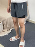 柯帛游泳褲男防尷尬男士沙灘平角寬松速干泳褲泳衣套裝泡溫泉 灰色 4XL（165-190斤） 曬單實(shí)拍圖