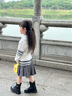 IVY HOUSE常春藤童裝女童外套秋季新款  溫柔開襟線衫洋氣jk短裙校園親子裝 米白色開衫 110cm 曬單實(shí)拍圖