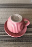 九土日式手工創(chuàng  )意陶咖啡杯套裝陶瓷復古牛奶馬克杯個(gè)性對杯子情侶茶杯 矮的杯碟一套粉色 曬單實(shí)拍圖