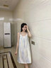 韓姿朵（Hanziduo）雙層紗布棉紗情侶睡衣女純棉吊帶睡裙夏季嬰兒紗綿綢男全棉家居服 3248男 L 曬單實(shí)拍圖