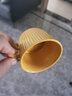 SUCCOHOMEWARE 日式復古條紋咖啡杯套裝帶托盤(pán)家用杯碟陶瓷杯茶水杯下午茶茶具 姜黃色（一杯一勺） 曬單實(shí)拍圖